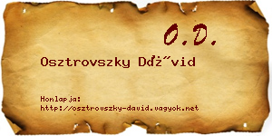 Osztrovszky Dávid névjegykártya