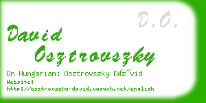 david osztrovszky business card